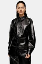 *black Patent Leather Shirt By Topshop Boutique