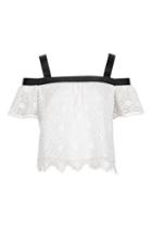 Topshop Tall Grosgrain Lace Top