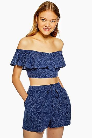 Topshop Spot Bardot Top