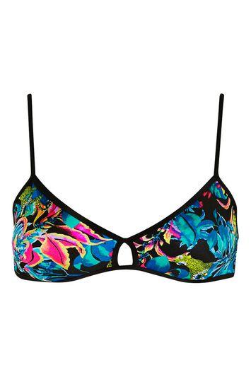 Topshop Tropical Leopard Bikini Top