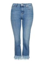Topshop Moto Fringe Hem Flared Jeans