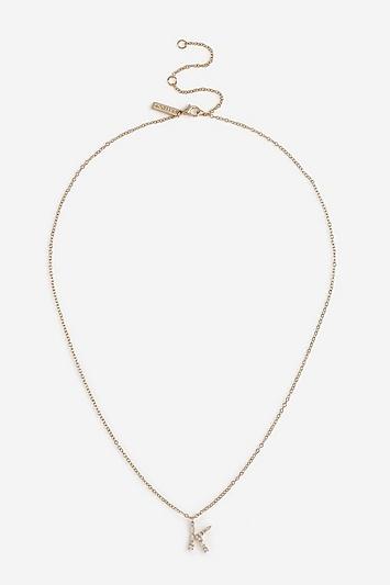 Topshop *mixed Stone K Initial Ditsy Necklace