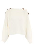 Topshop Button Slash Neck Jumper