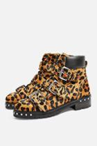 Topshop Leopard Print Hiker Boots