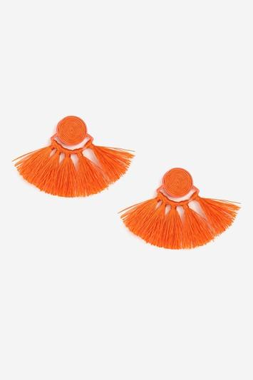 Topshop Orange Swirl Tassel Earrings