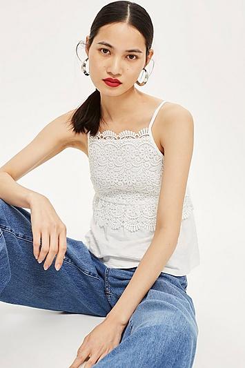 Topshop White Guipure Lace Cami