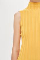 Topshop Sleeveless Funnel Neck Ribbed Knitted Top By Boutique