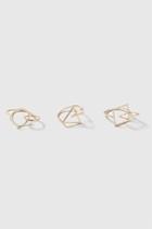 Topshop Mixed Cut Out Shape Ring Pack