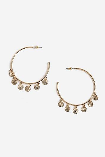 Topshop Oversized Coin Edge Hoop Earrings