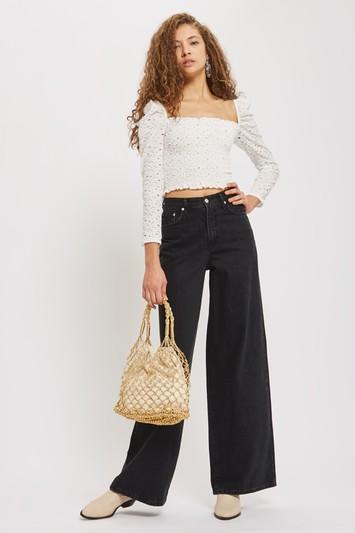 Topshop Long Sleeve Lace Top
