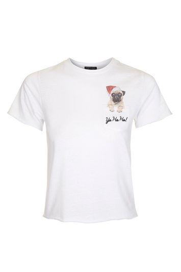Topshop Pug Pocket T-shirt