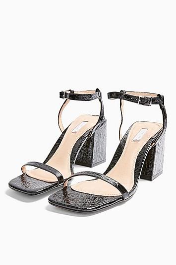 Topshop Nora Black Square Block Heels