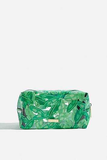 Skinny Dip *banana Palm Print Makeup Roll Bag By Skinnydip