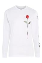 Topshop Rose Print Long Sleeve T-shirt By Vans