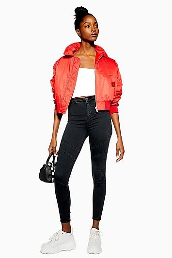 Topshop Wash Black Biker Joni Jeans
