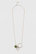 Topshop Khaki Rubber Ball And Circle Necklace