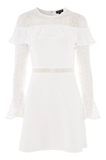 Topshop Lace Frill Ruffle Mini Dress