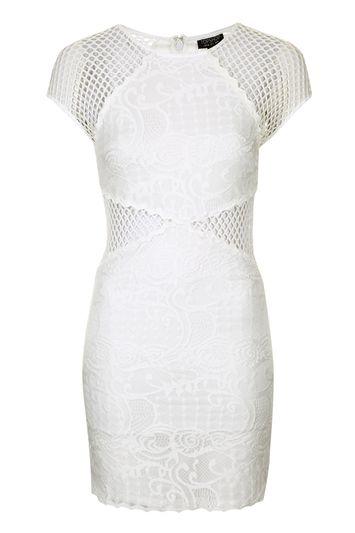 Topshop Fishnet Lace Mini Dress