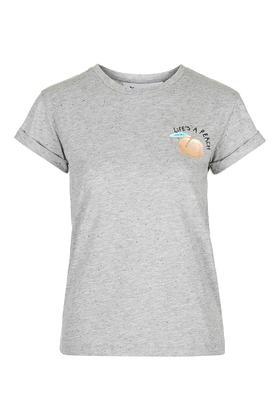 Topshop Petite Lifes A Peach Tee