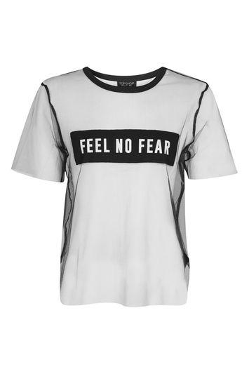 Topshop Tall Feel No Fear Tulle T-shirt