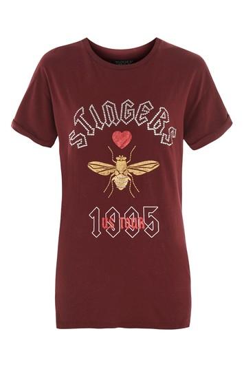 Topshop 'stingers' Embellished T-shirt