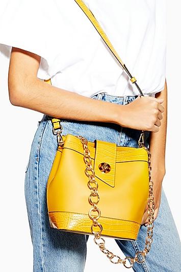 Topshop Boston Yellow Bucket Bag
