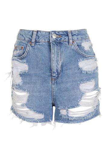 Topshop Petite Ripped Mom Shorts