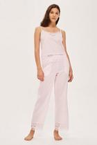 Topshop Premium Cotton And Lace Trousers