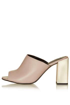 Topshop Revolver Metal Heel Mules