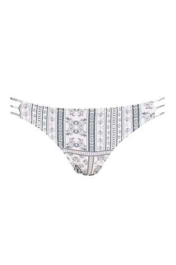 Topshop Floral Stripe Strappy Bikini Bottoms