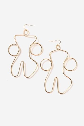 Topshop Shaped Wire Drop Earrings