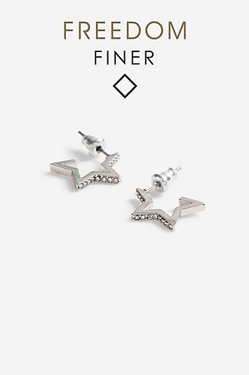 Topshop *freedom Finer Crystal Star Earrings