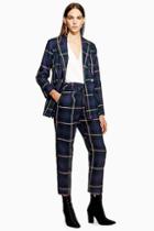 Topshop Petite Check Belted Trousers