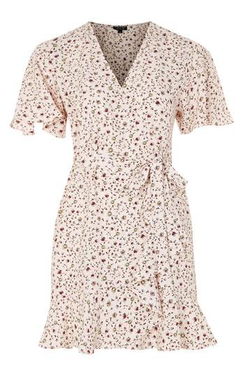 Topshop Daisy Print Ruffle Tea Dress