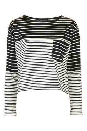 Topshop Tall Engineered Stripe Top
