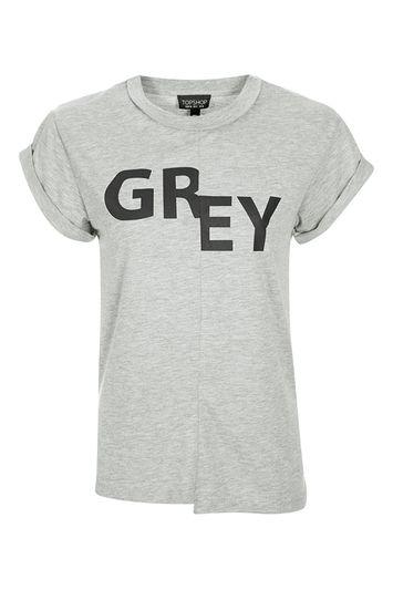 Topshop Reclaim To Wear Grey Spliced Motif Tee