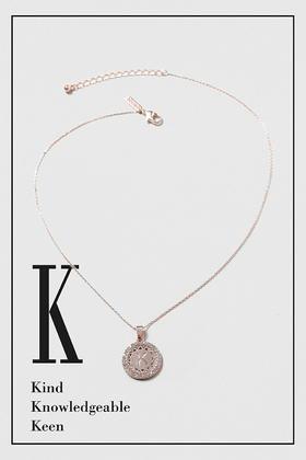 Topshop Circle 'k' Initial Ditsy Necklace