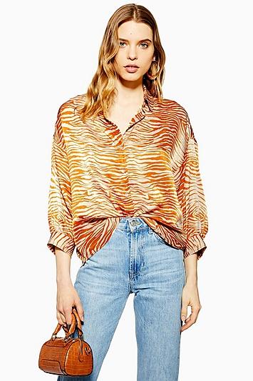 Topshop Tall Zebra Print Shirt