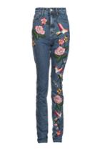 Topshop *embroidered Mom Jeans By Glamorous