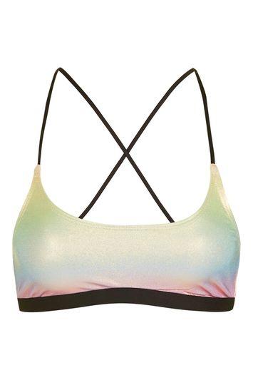 Topshop Ombre Metallic Bikini Top