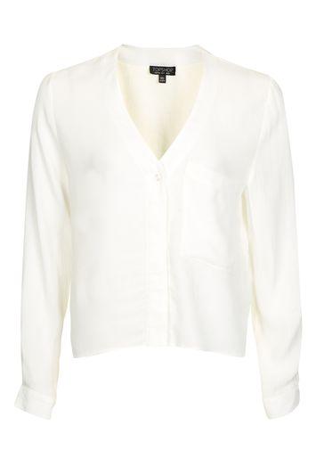 Topshop Long Sleeve Slouchy Blouse