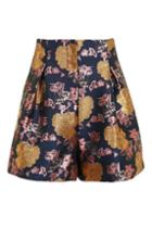 Topshop Floral Print High Waist Shorts