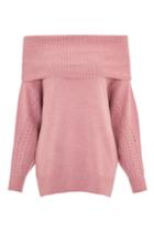 Topshop Cable Sleeve Bardot Sweater