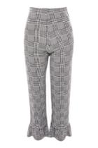 Topshop Petite Checked Frill Ponte Trousers