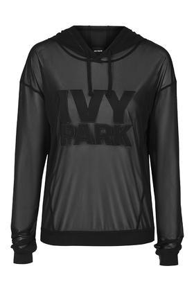 Topshop Sheer Mesh Hoodie By Ivy Park