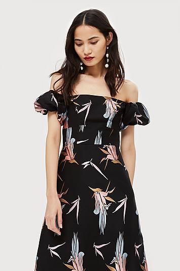 Topshop Jacquard Midi Prom Dress