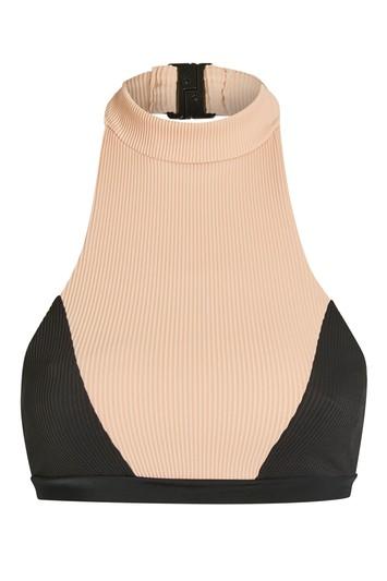 Topshop Ribbed High Neck Crop Top