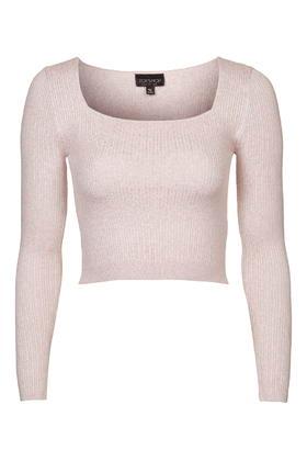 Topshop Square Neck Crop Jumper