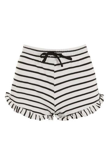 Topshop Frill Striped Runner Shorts