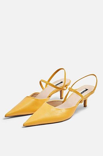 Topshop Jammy Mustard Point Strappy Shoes